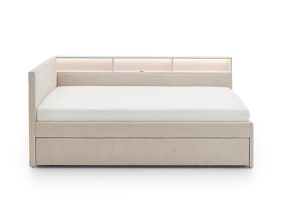 Polsterbett Uno von meise.möbel – beige Nr. 05 – 90x200 cm – Seitenansicht