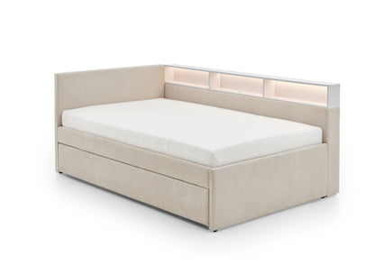 Polsterbett Uno von meise.möbel – beige Nr. 05 – 90x200 cm – Seitenansicht