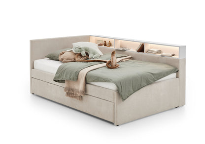 Polsterbett Uno von meise.möbel – beige Nr. 05 – 90x200 cm – Seitenansicht