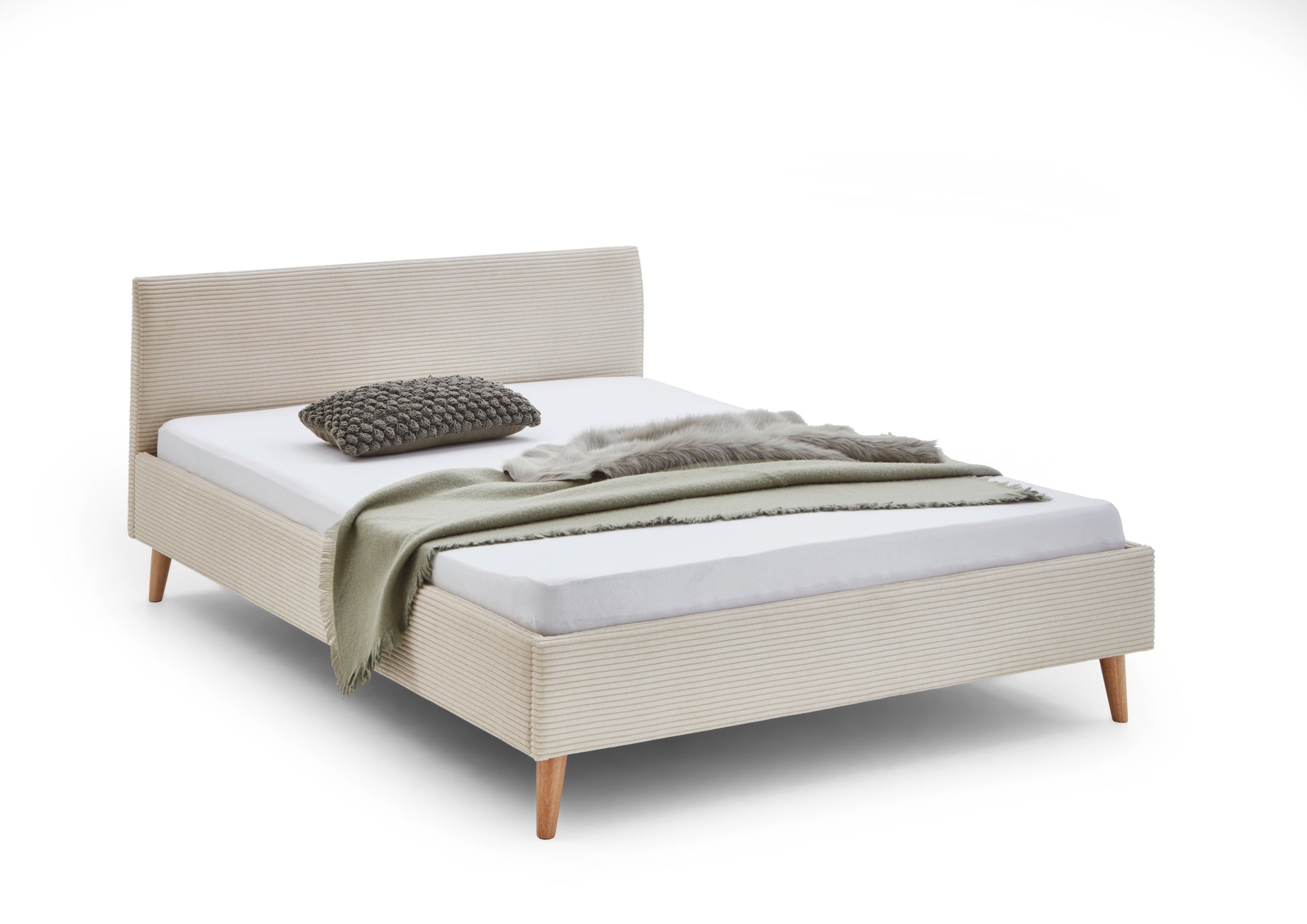 Polsterbett Wicki von meise.möbel – Beige Nr. 100 – 140x200 cm – Seitenansicht
